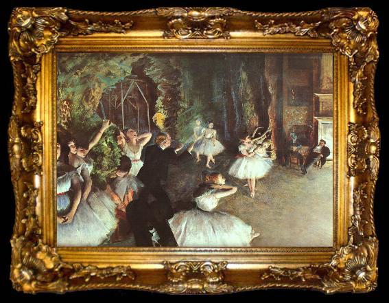 framed  Edgar Degas Rehearsal on the Stage, ta009-2